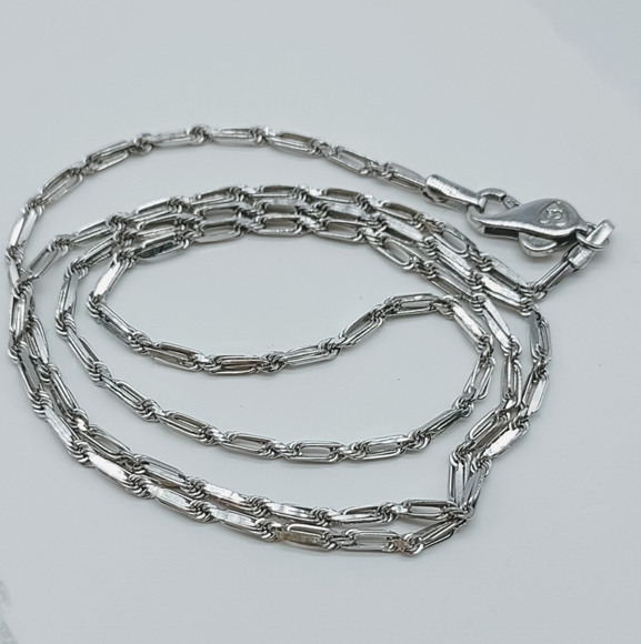 Vintage 14k White Gold Milano Link Chain Necklace - Picture 12 of 12